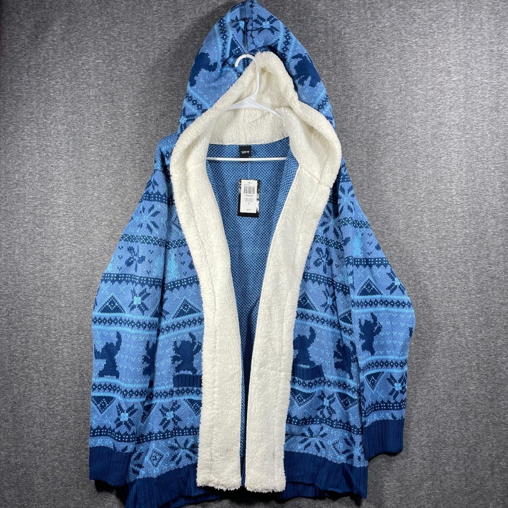 Disney Lilo & Stitch Womens 0 XS Cardigan Hot Topic Sherpa Sweater Jacket Girls